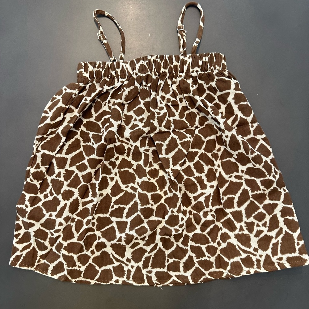 Rylee + Cru Brown Sahara Mini Dress- Giraffe Spots
